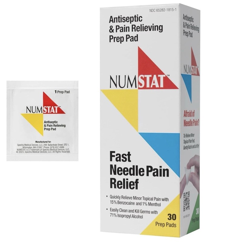 Antiseptic Numbing Wipes Needle Pain Relief 2-In-1 Formula 30 Individual Wipes