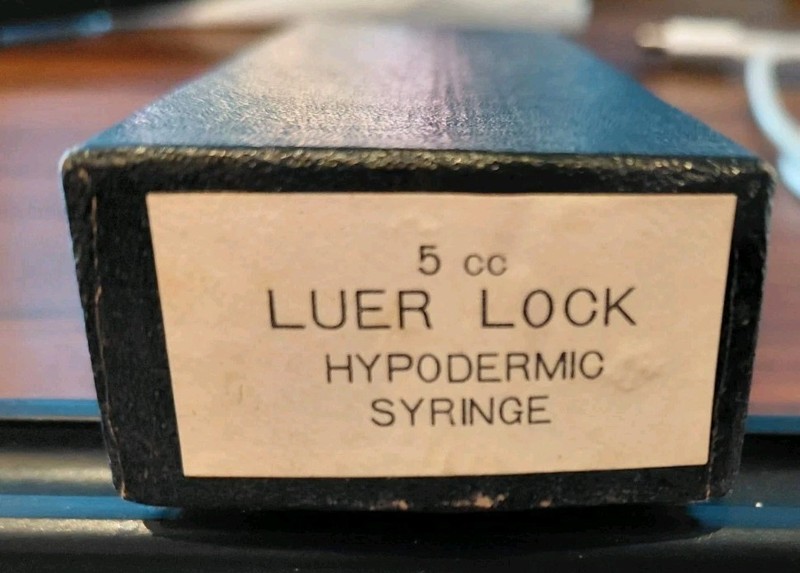 VINTAGE 5CC GLASS LUER LOCK HYPODERMIC SYRINGE gallery