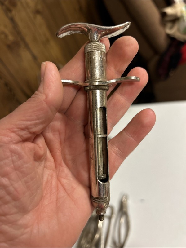 Vintage Medical Dental Syringe Stainless Steel - Conducto Brand Collectible Item gallery