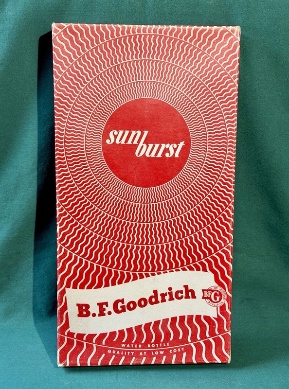 B.F. Goodrich Hot Water Bottle Original Box & Book Sunburst 60s Vtg Enema Douche