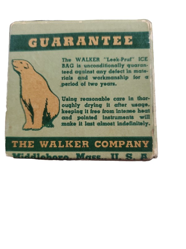 Vintage Collectible Walker Leek-Pruf Ice Bag in Original Box USA Made 1940s Era gallery