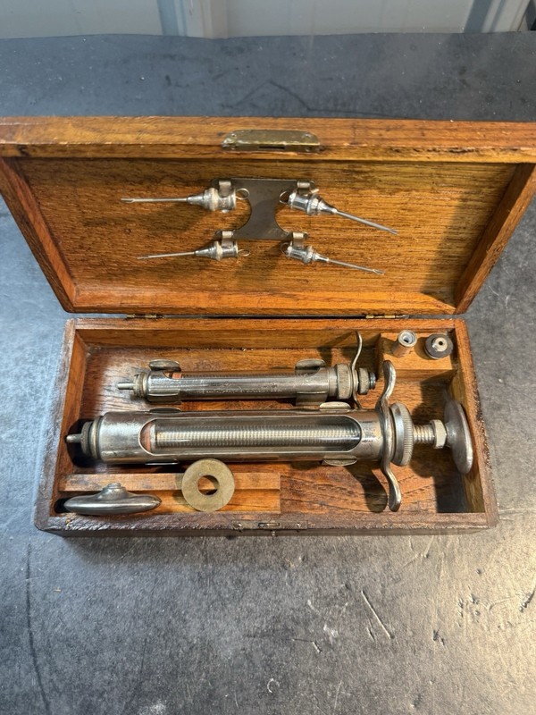 Antique c1900 Doctor Medical Hypodermic Syringe Kit Faichney Boston