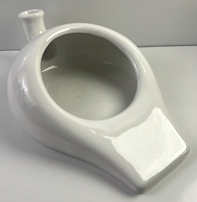 Antique Hall White Porcelain Bedpan Chamber Pot with Urinal