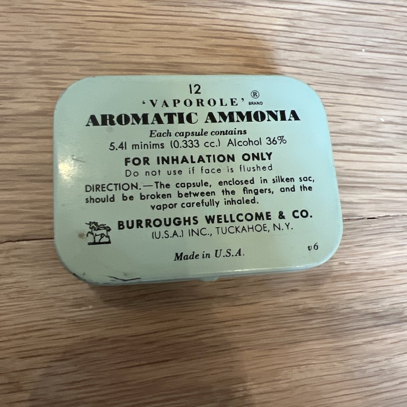 Vintage Vaporole Aromatic Ammonia Medicine Tin