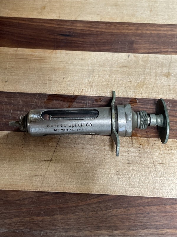 Memphis Serum Co, Stainless Steel Veterinary Syringe Memphis, Tennessee