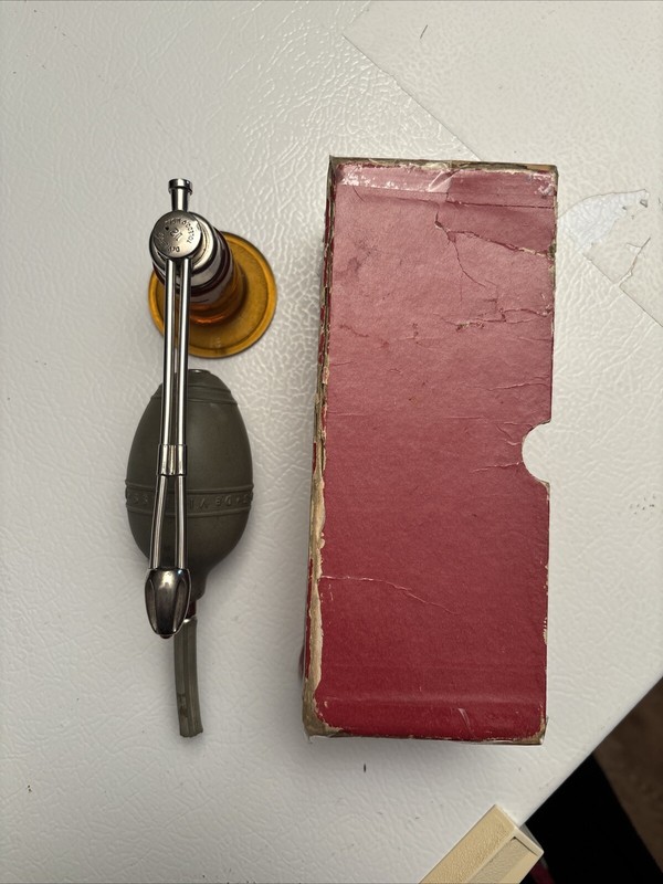 Vintage DeVilbiss Healthcare Atomizer #14 with Box and Paperwork USA Amber Glass gallery