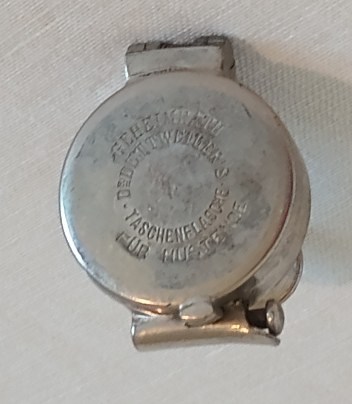 POCKET SPITTOON FLASK LID ONLY ~ Metal, Dr. Dettweiler’s, 1900’s