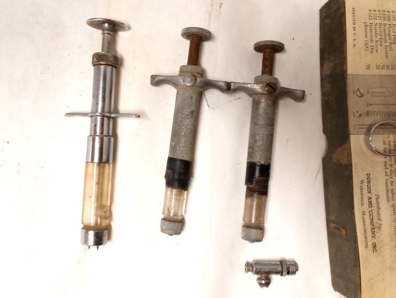 Collection of Vintage Glass/Stainless Hypodermic Syringes - As is gallery