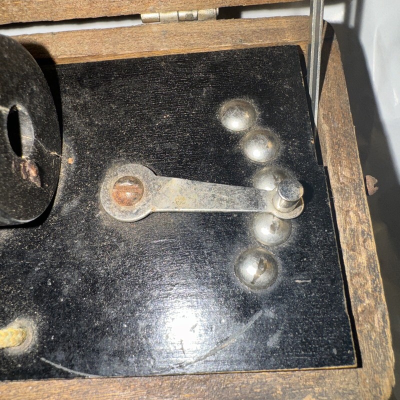 Vintage Wooden Medical Induction Shocking Coil Device Tool Antique Old Box gallery