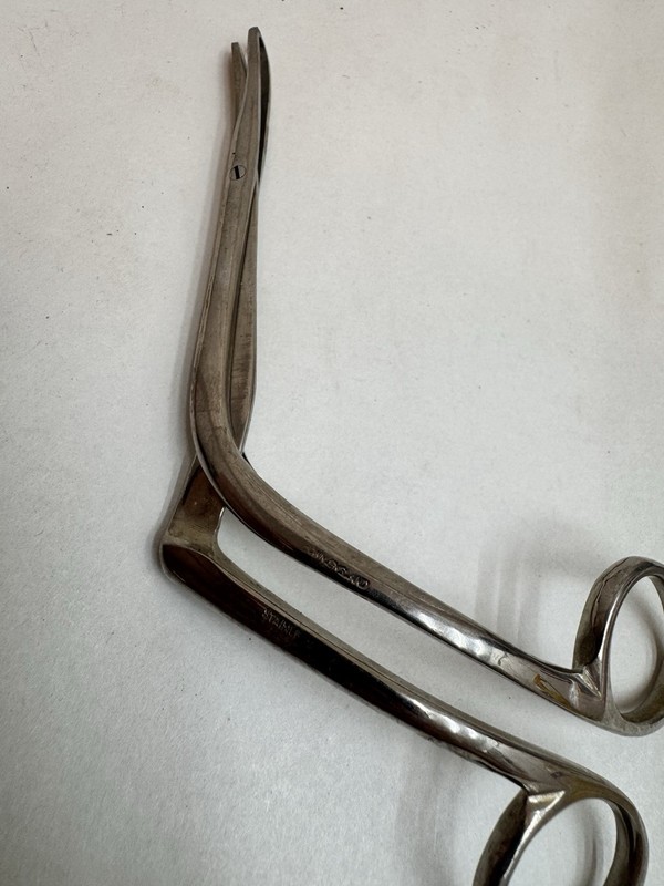 Vintage Down Bros London ENT Surgical Forceps 90° Angled Nasal Polyp Catheter In gallery