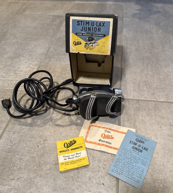 Vintage Stim-U-Lax Junior Model #4 Home Massage Box w/Instructions Oster Runs