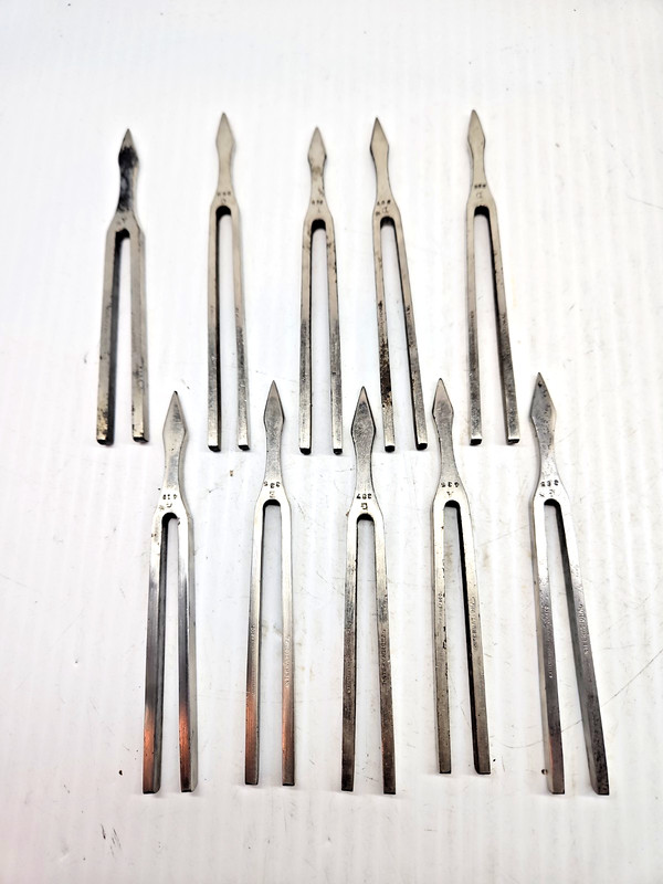 10 Vintage Medical Tuning Forks With Box