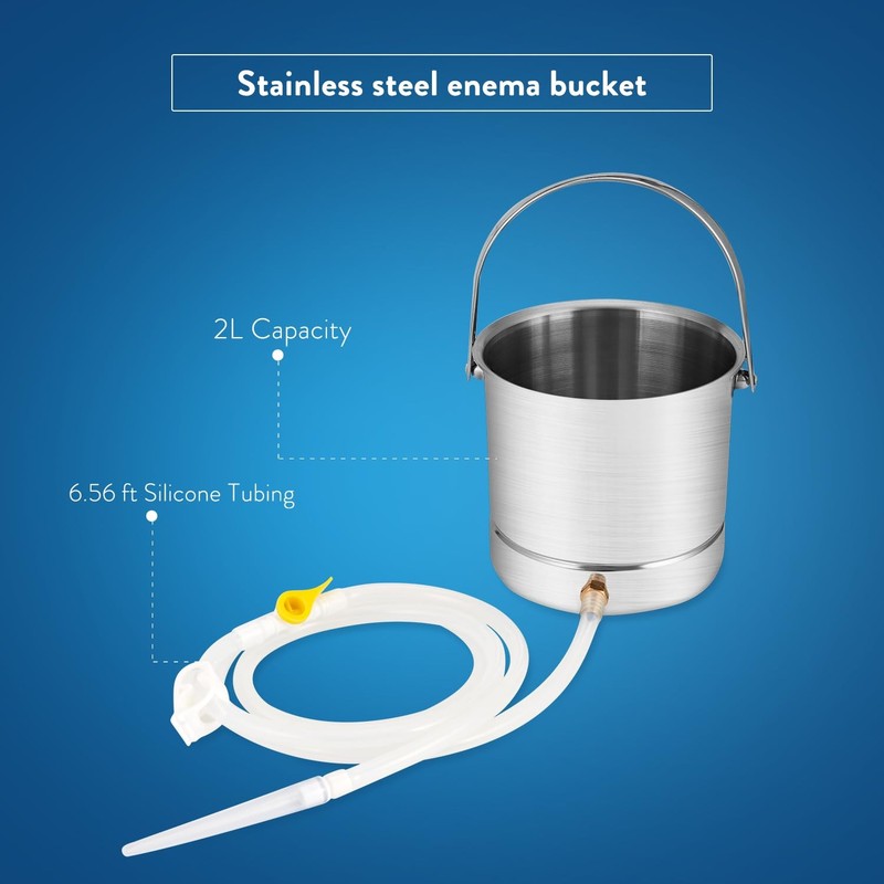 Smokitcen Coffee Enema Bucket Kit Stainless Steel 2 12 Piece Set, Silver gallery