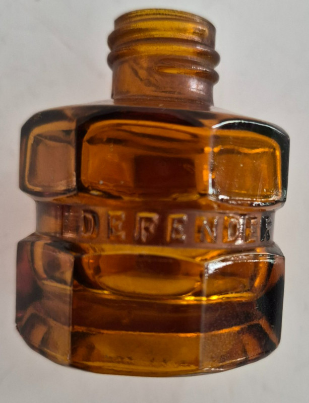 Vtg Rexall Drugstore Defender Throat & Nasal Amber Glass Bottle Atomizer Empty gallery