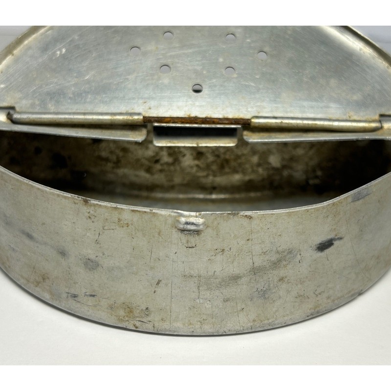 Vintage Metal Hip Bait Box Fishing Tray Container Kidney Shaped gallery