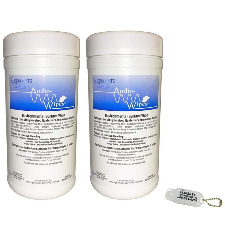 2 Pack Bonus Bundle! Audio-Wipes Hearing Aid 160 Count (Pack of 2), white