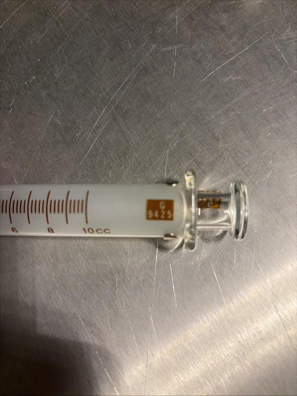 Vintage 10cc Glass Syringe Property of US G9425 1950’s Becton Dickinson gallery
