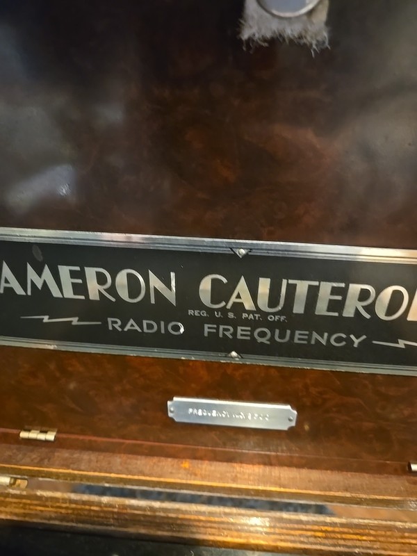 Vintage Early Cameron Cautery Medical Device Cauterizing Machine In Wood Case gallery