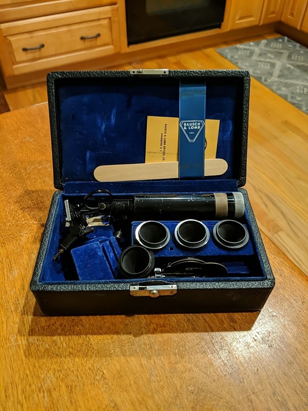 Vintage Bausch & Lomb Otoscope Dr. Eye & Ear Scope Tool with Case Medical