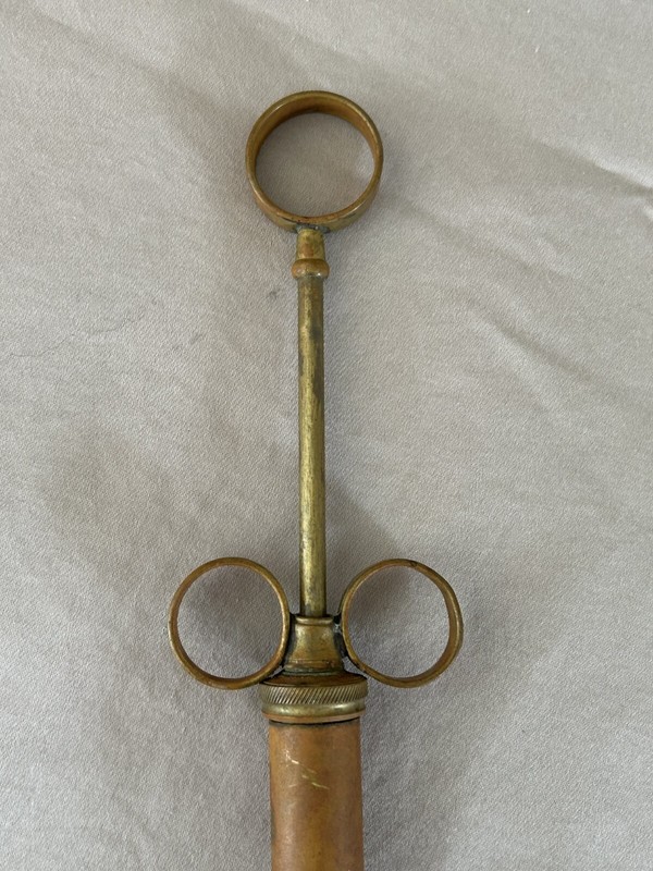 Antique Vintage Brass & Copper Medical Syringe gallery