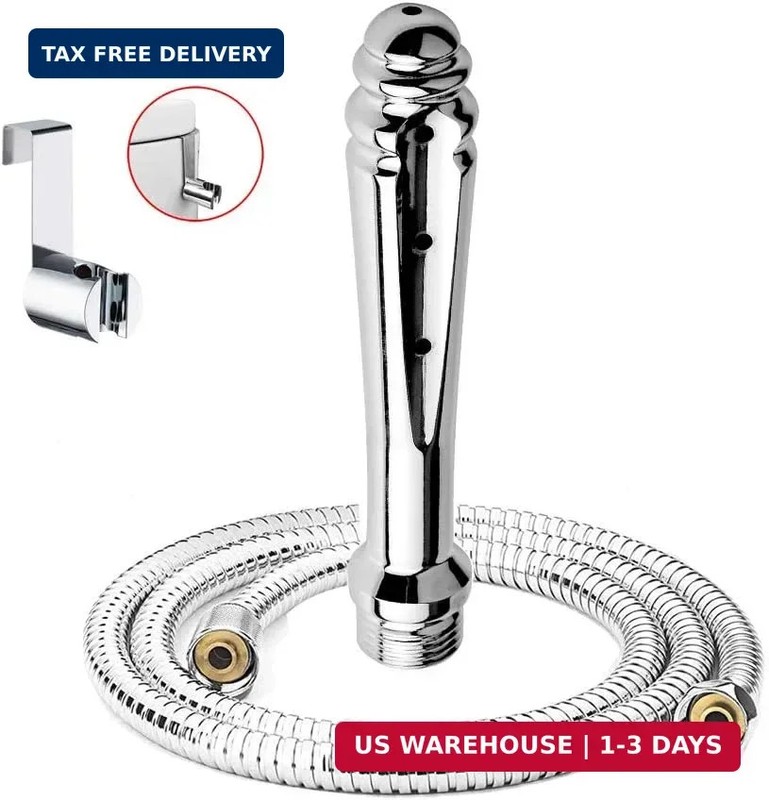 Enema Cleansing Kit with Attachment Bathroom Handheld 59inch Shower Hose Enema D