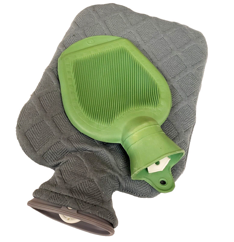 Set of 2 Vintage Rubber Hot or Cold Water Bottle Heating Pad with Stoppers