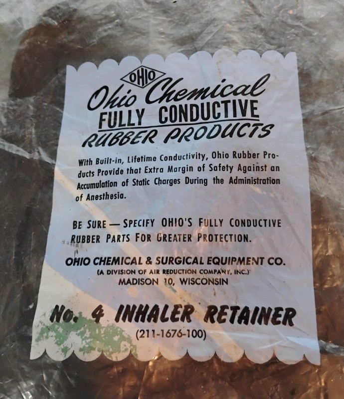 Vintage Ohio Chemical Rubber Inhaler Retainer, Medical Device, New/Unused! gallery