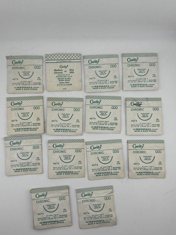 Vintage Curity Chromic Surgical Gut Sutures 000 Kendall 4674 NOS Lot 16