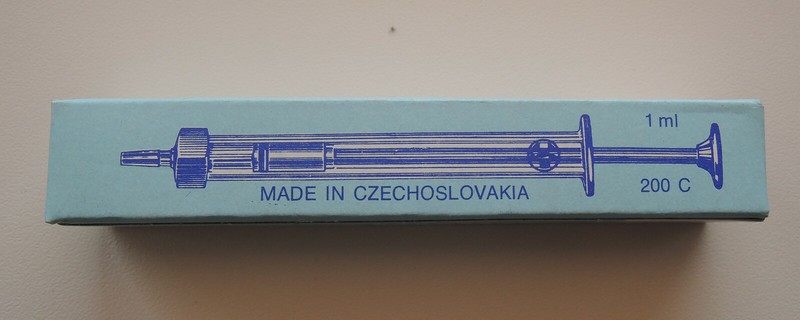 Vintage Glass Syringe Record 1 ml Tuberkulin Interchangeable Chirana in Box