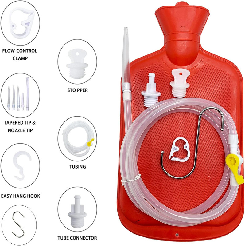 Coffee Enema Bag Kit - 5.0Ft Silicone Hose 2L Enemas at Home Water & Colon Detox gallery