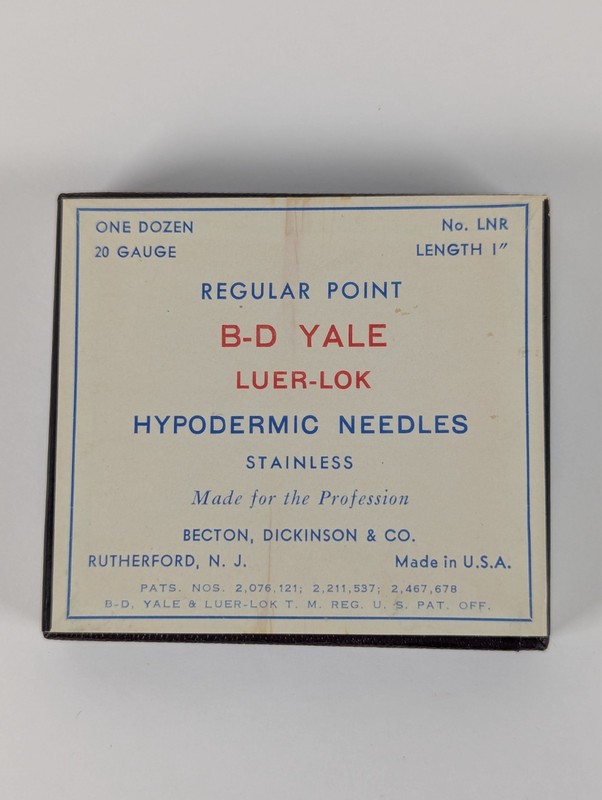 Yale B-D Luer-Lok Needles 20G 1 “Regular Point Stainless 10pc Vintage