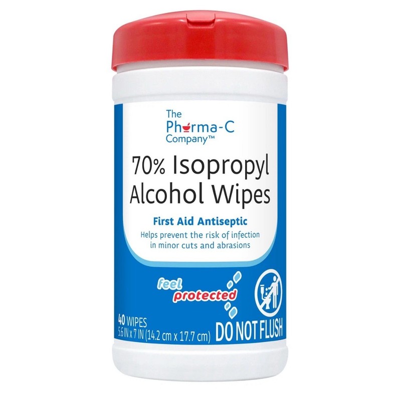 The Pharma-C Company 70% Isopropyl Alcohol Wipes [40 wipes] – IPA First Aid