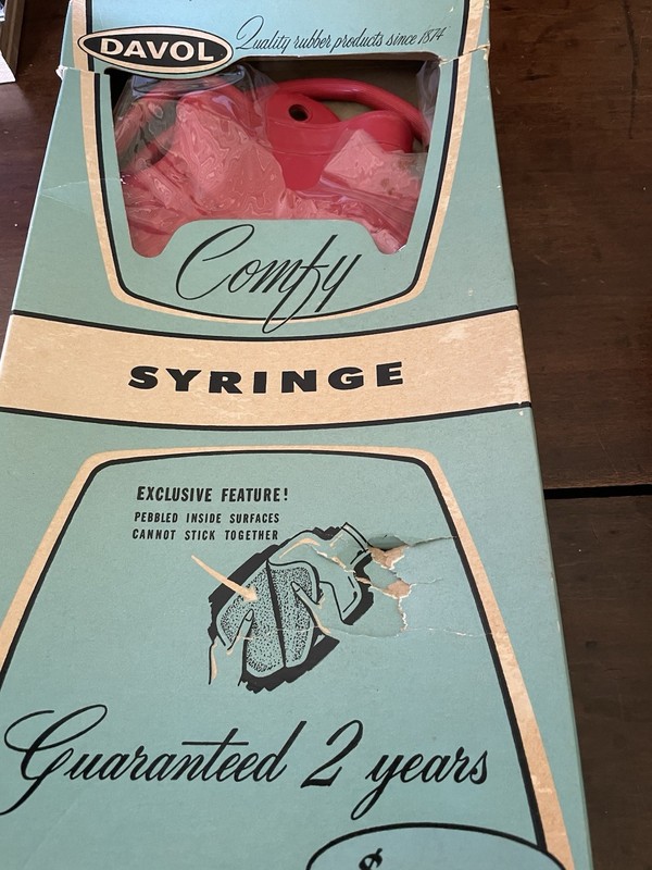 Davol Vintage Rubber ‘comfy Syringe’ Enema Douche Bag With One Tip In Box