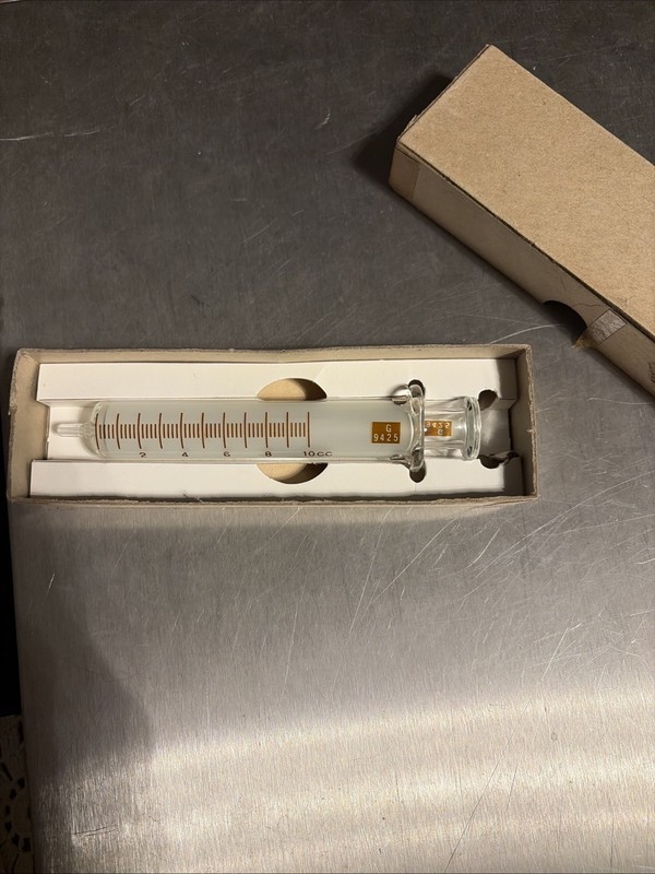 Vintage 10cc Glass Syringe Property of US G9425 1950’s Becton Dickinson gallery