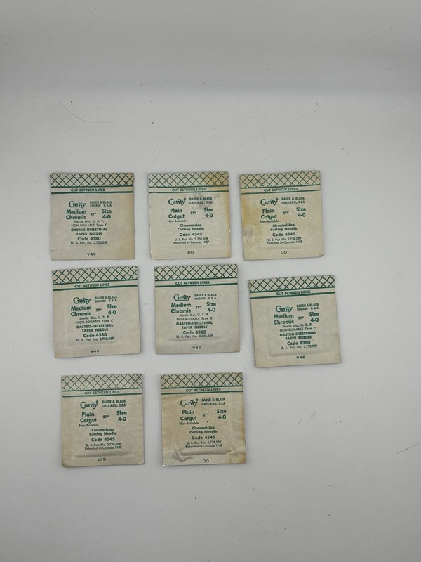 Vintage Curity Surgical Gut Sutures 4-0 Plain & Chromic Kendall NOS Lot 9