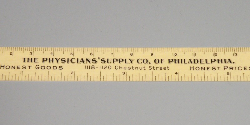 Celluloid ruler – Physician Supply Co. of Philadelphia - surgical instruments gallery