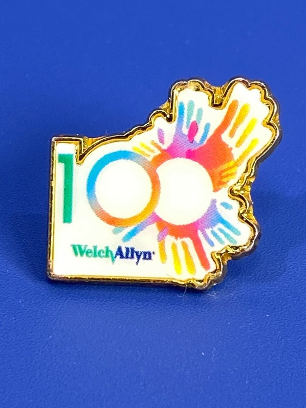 100 Year Anniversary Welch Allyn Medical Equipment Hand Prints Tack Label Pin
