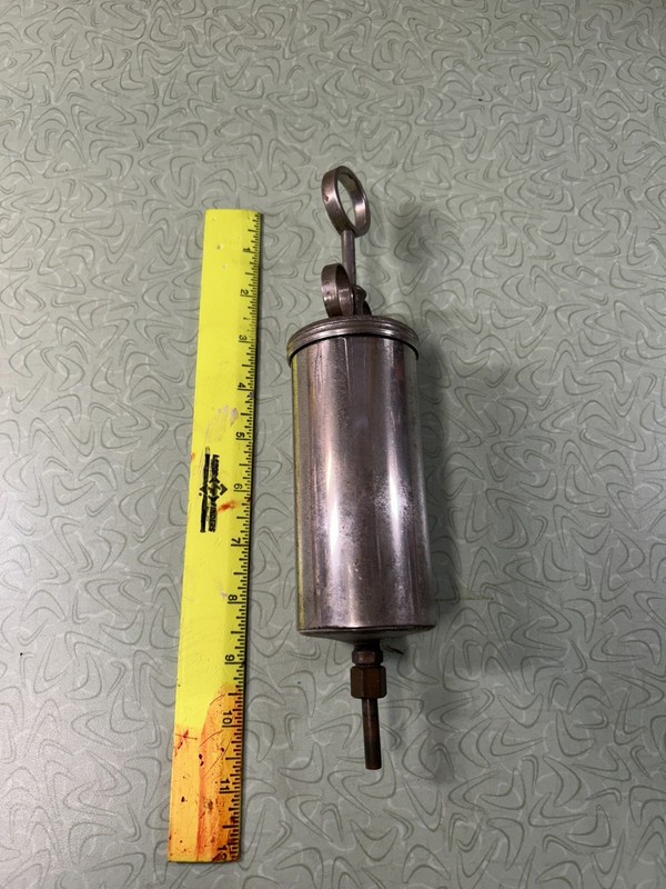 Vintage Brass Plated Veterinary or Medical Syringe 3 Ring-approx 250 ml gallery