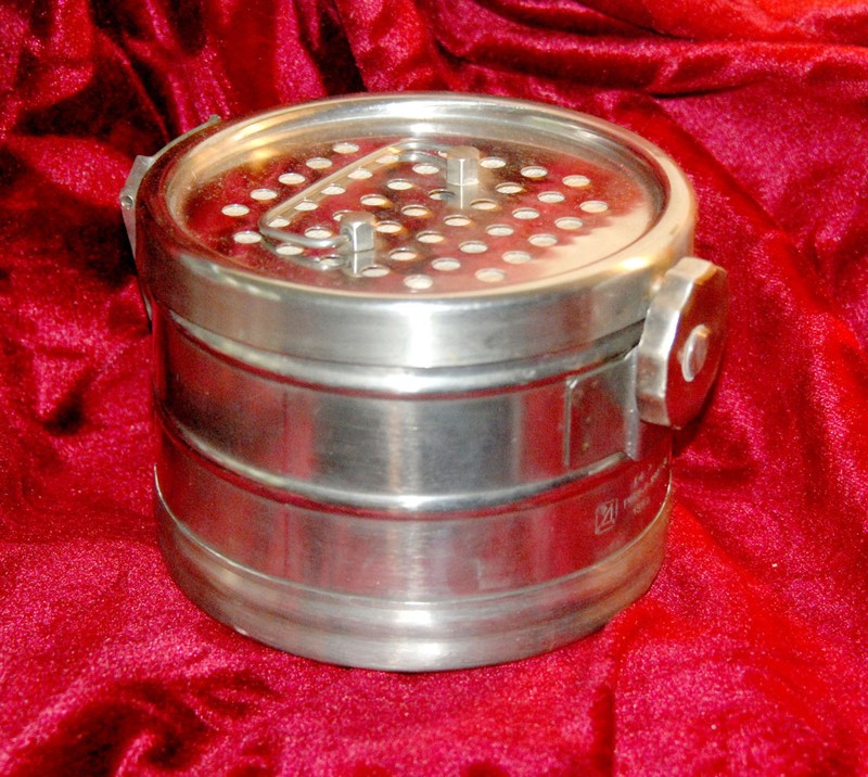 Vintage Medical Box Sterilizer Soviet USSR Original Stainless Steel Metal 1977