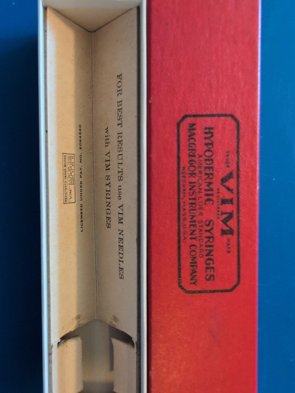 GLASS VIM AMERICAN LUER STANDARD MACGREGOR INSTRMT CO HYPODERMIC SYRINGE 10cc gallery