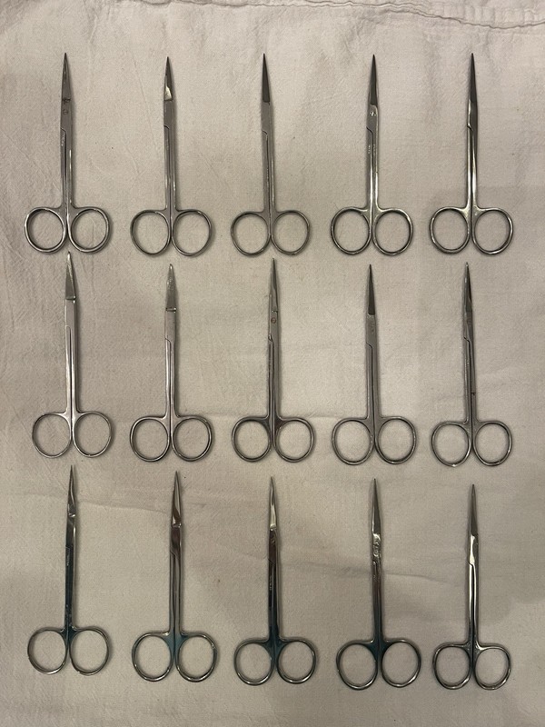 Vintage Medical Instruments Lot of 15 Surgical Stainless Steel Scissors 5″