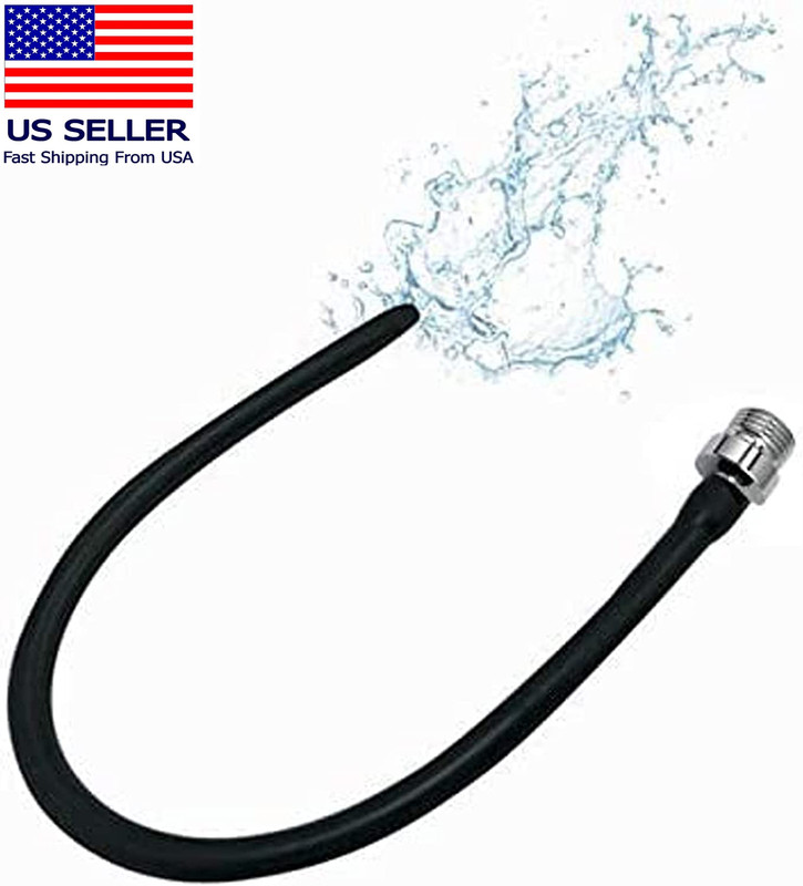 Silicone Nozzle Enema Attachment Reusable Douche Black Hose Nozzle (20 In)