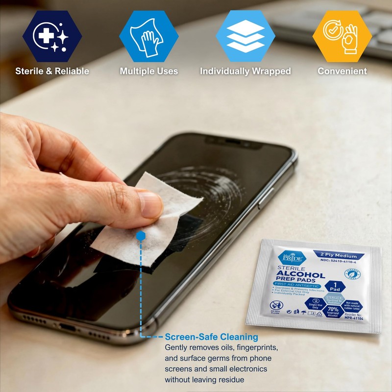 Sterile Alcohol Prep Pads, Antiseptic, 70% Isopropyl, Individually Wrapped, M... gallery
