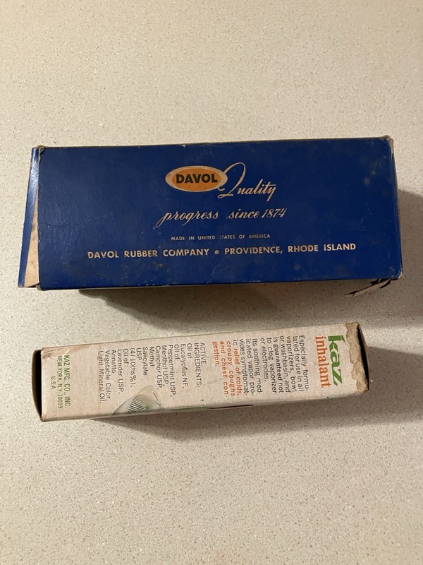 Vintage Ice Bag In Original Box And Kaz Inhalant In Original Box gallery