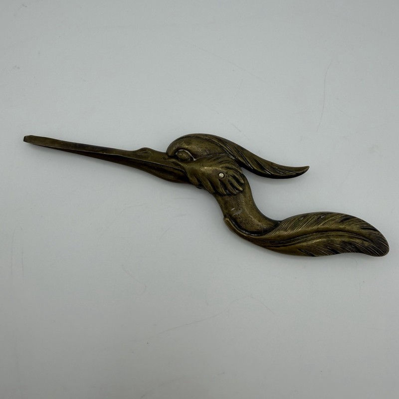 Antique BRASS MIDWIFE UMBILICAL CORD CLAMP – STORK SHAPE