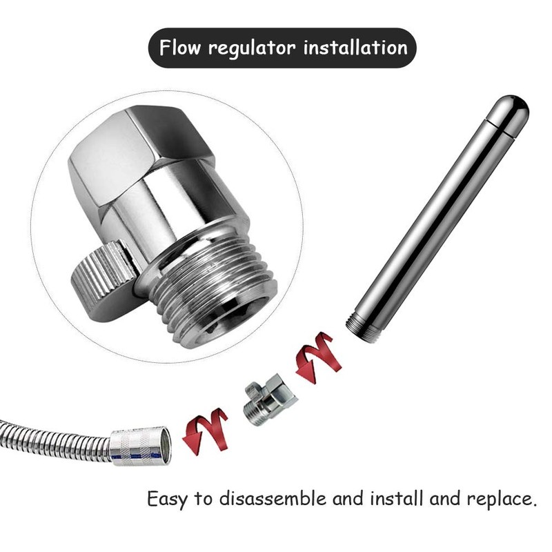 Shower Douche Kit - 3 Heads Cleansing System,Regulator Silver gallery
