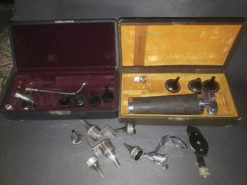 Vintage Rare National Otoscope ENT Ear, Nose & Throat Kit AND OPHTHALMOSCOPE