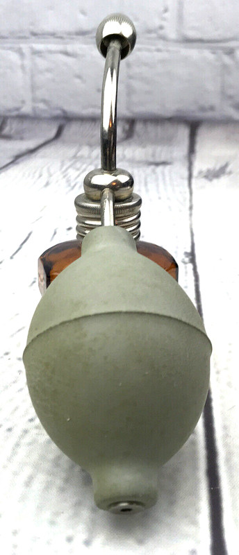 Vtg Rexall Drugstore Defender Throat & Nasal Amber Glass Bottle Atomizer Empty gallery