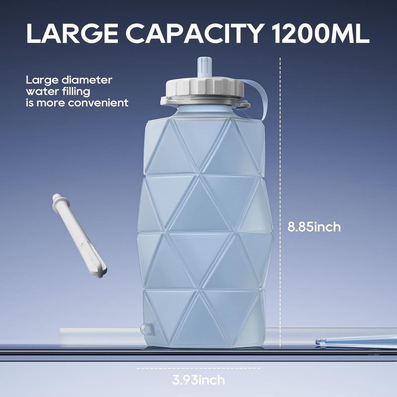 Smokitcen Collapsible Silicone Enema Bag Bottle Kit with 5R-SFWX-5BGM, White gallery
