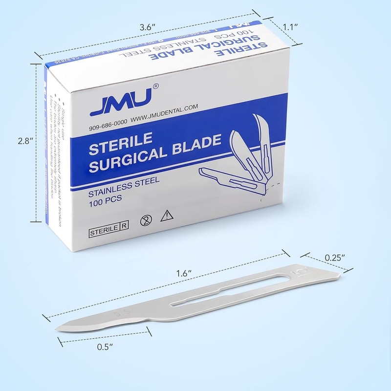 100pcs Disposable Surgical Scalpel Blades #15 Stainless Steel Sterile gallery